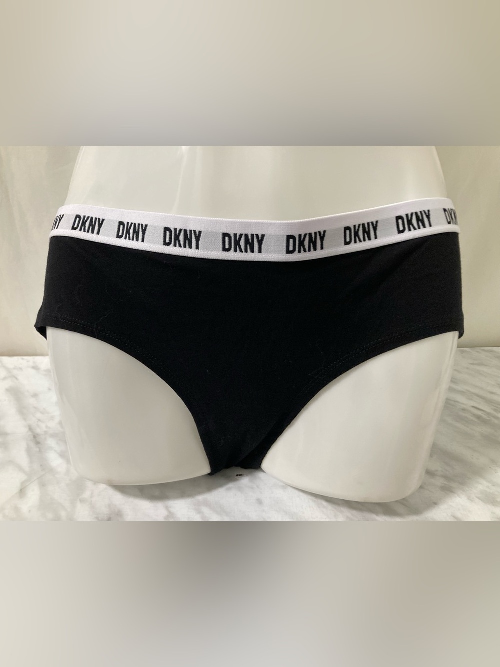 DKNY Black Logo Waist Cotton Hipster Briefs XL NWOT